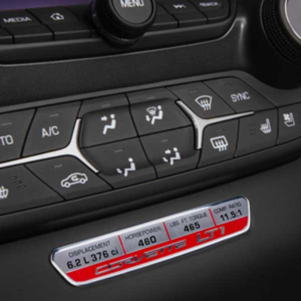 GM C7 Corvette Interior Trim Badge - LT1 Performance - 23138330