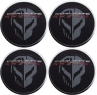 GM C8 Corvette Center Caps - Black w Jake Logo