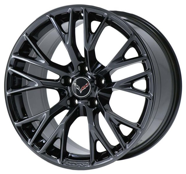 GM C7 Z06 Gloss Black Corvette Wheel Set - Stock View