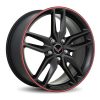 GM C7 2014 Z51 Corvette Stingray Wheels - Black with Red Pinstripe