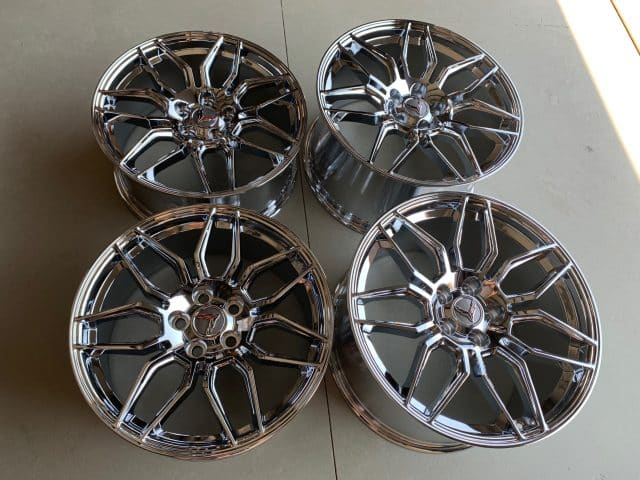 C8 Z06 Corvette Spider Style Wheel Set - Chrome