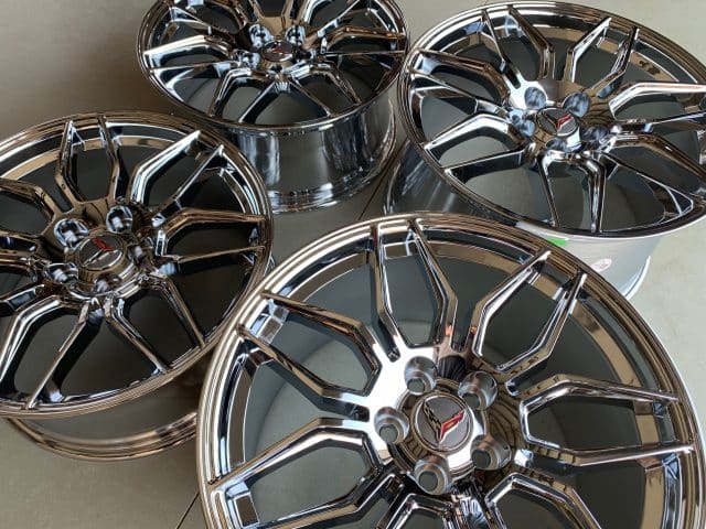 C8 Z06 Corvette Spider Style Wheel Set - Chrome - Image 3