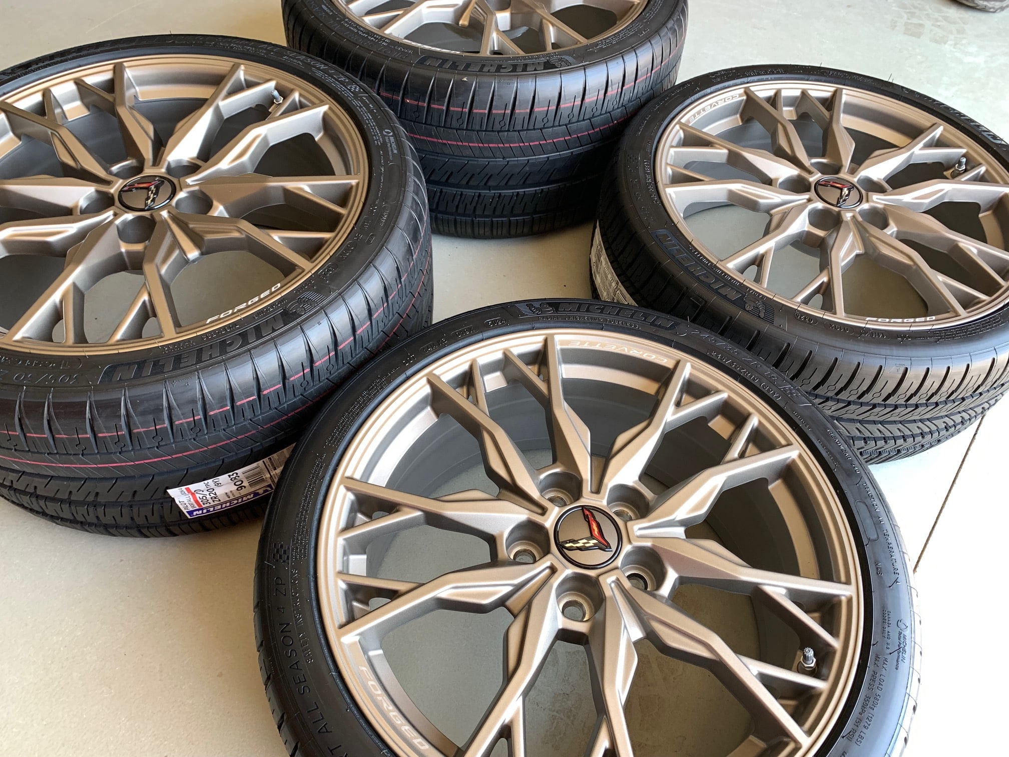 Pre Owned GM C8 Corvette Stingray 20 Spoke Wheel & Michelin Tire - Tech Bronze - Image 5