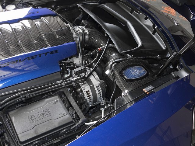 AFE Power 52-74201-C C7 Stingray and Grand Sport Corvette Momentum cold air intake - Installed View