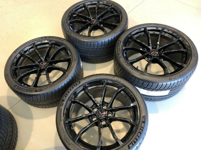 GM C7 Grand Sport Wheel & Tire Package - Gloss Black - Angle View