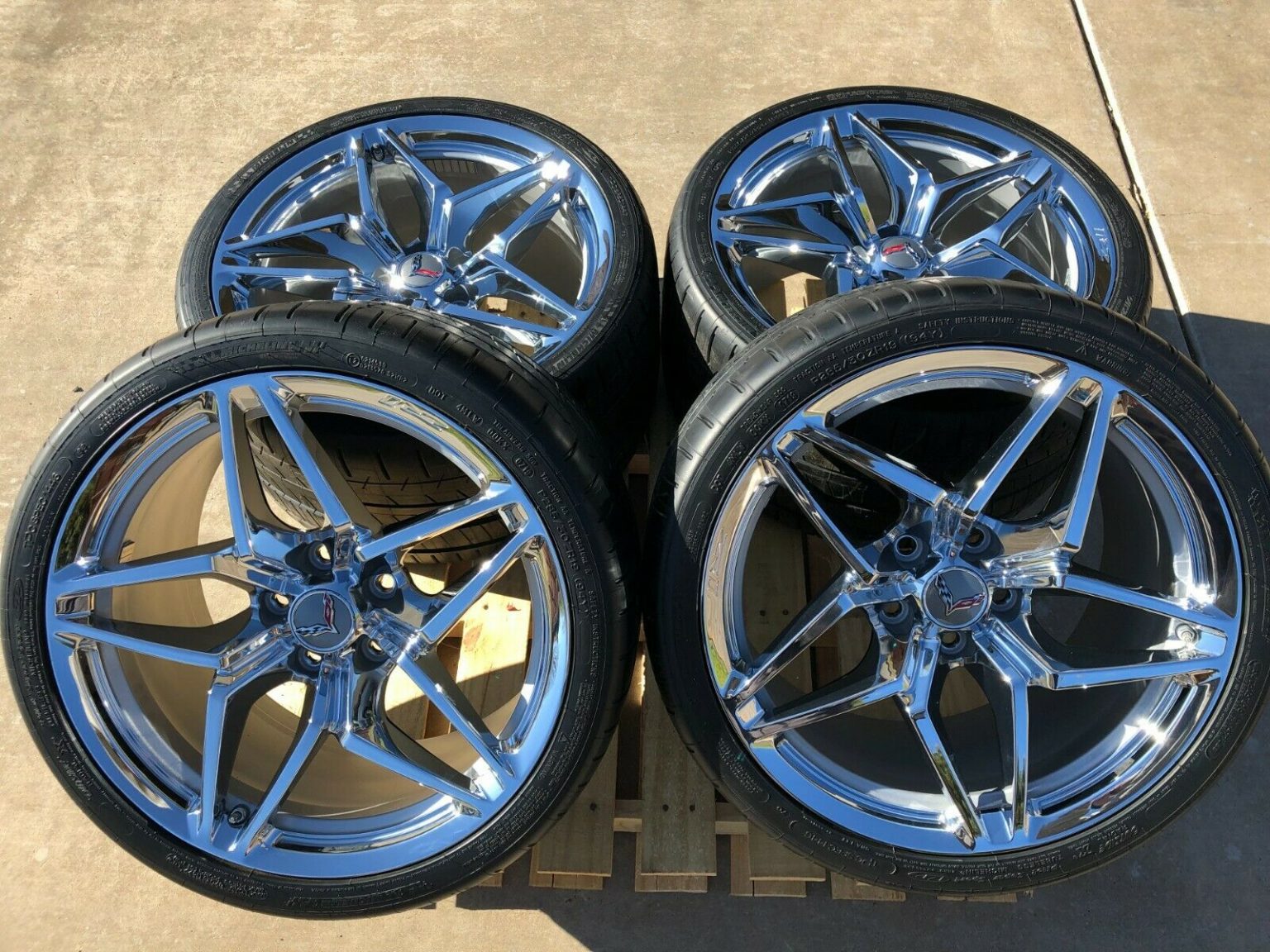 GM C7 ZR1 Chrome Corvette Wheel & Michelin Tire Package