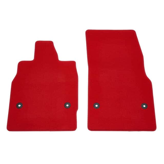 GM C8 Corvette Floor Mats in Adrenaline Red with Adrenaline Binding - 85114243 - Front View