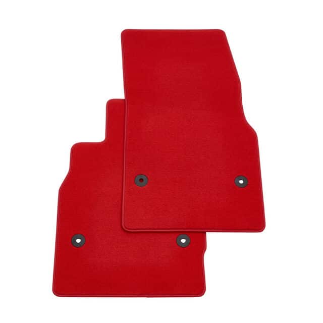 GM C8 Corvette Floor Mats in Adrenaline Red with Adrenaline Binding - 85114243 - Stacked View