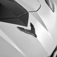 GM C8 Corvette Front Hood Emblem in Carbon Flash Metallic - 84872163 - Installed View
