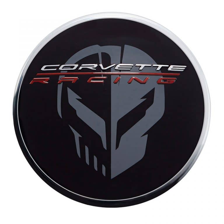 GM C8 Corvette Center Caps Black w Jake Logo Corvette Garage