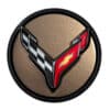 GM C8 Corvette Center Caps - Tech Bronze with Crossed Flags - 84384896