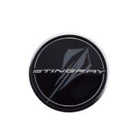 GM C8 Corvette Center Caps - Black with Stingray Logo - 84385015