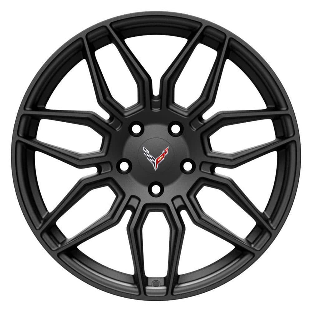 C8 Chevrolet Corvette Reproduction Wheels - Seven Spoke - Satin Black