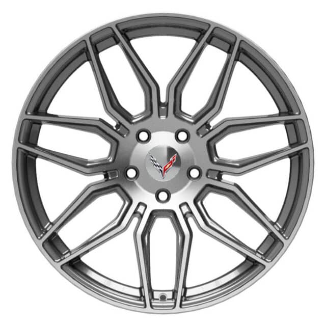 C8 Chevrolet Corvette Reproduction Wheels - Seven Spoke - Gunmetal Machined