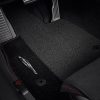 GM Jet Black Premium Carpet Floor Mats with Torch Red stitching