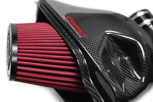 Corsa C7 Stingray Carbon Fiber Air Intake - Black - Close Up View