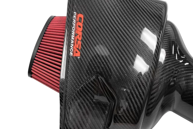 Corsa C7 Z06 Carbon Fiber Air Intake - Black - Close Up View