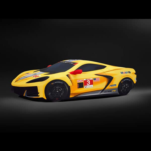GM C8 Corvette C8R Rendered Yellow Car Cover Corvette Garage