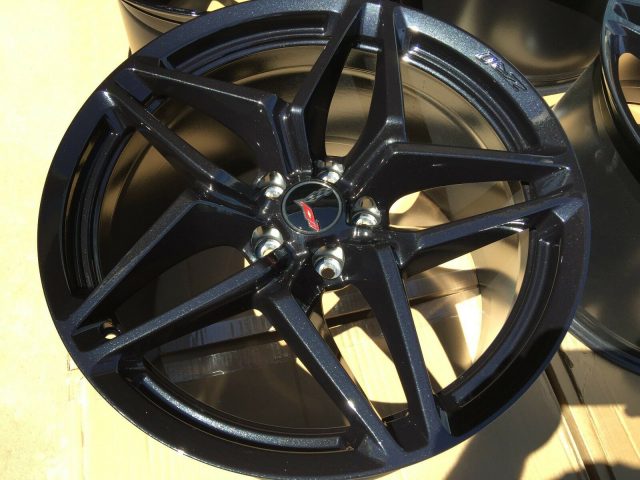 GM C7 2019 ZR1 Carbon Flash Black Corvette Wheel Set - Close Up View