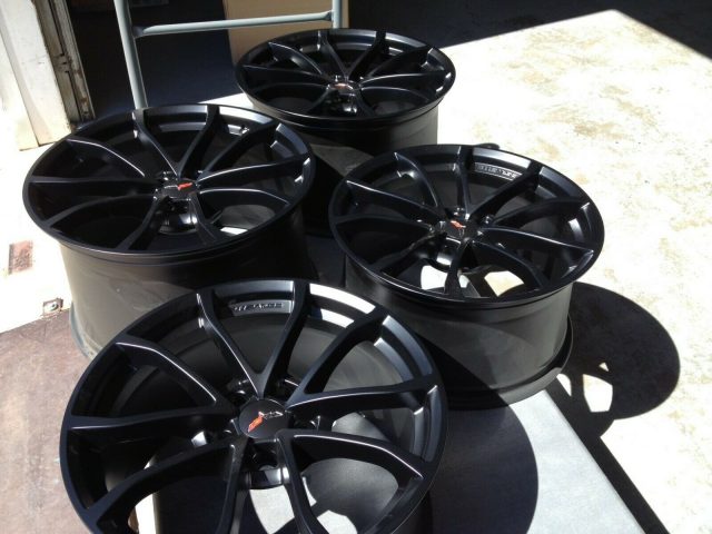 GM C7 Grand Sport Cup Satin Black Corvette Wheel Set - Front View