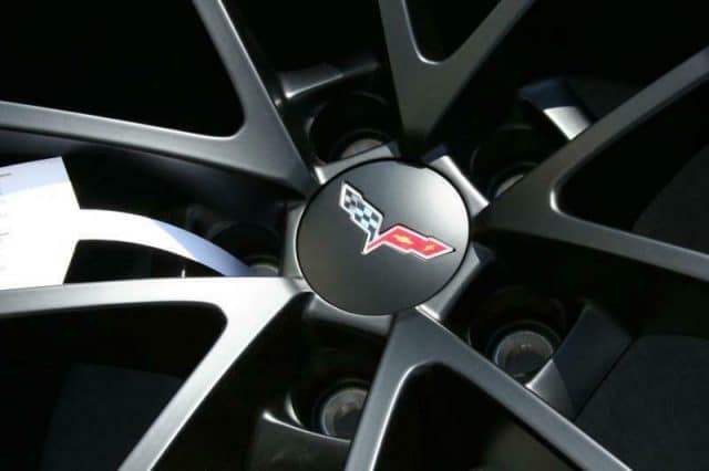 GM C7 Grand Sport Cup Satin Black Corvette Wheel Set - Close Up View
