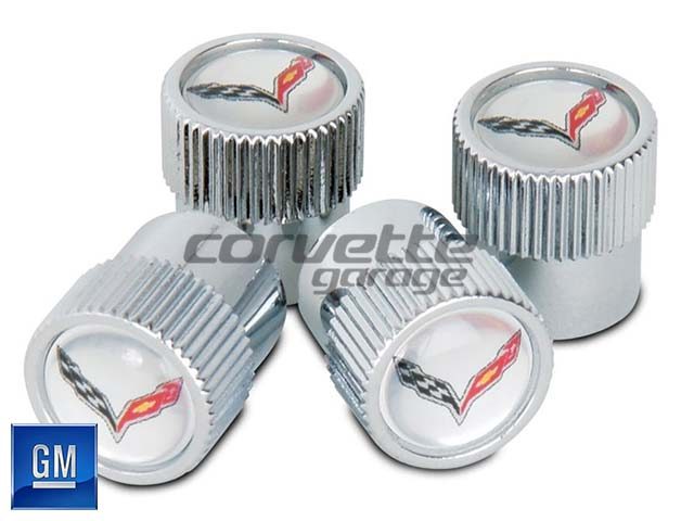 GM Valve Stem Caps for C7 Stingray and Z06 Corvette in Silver