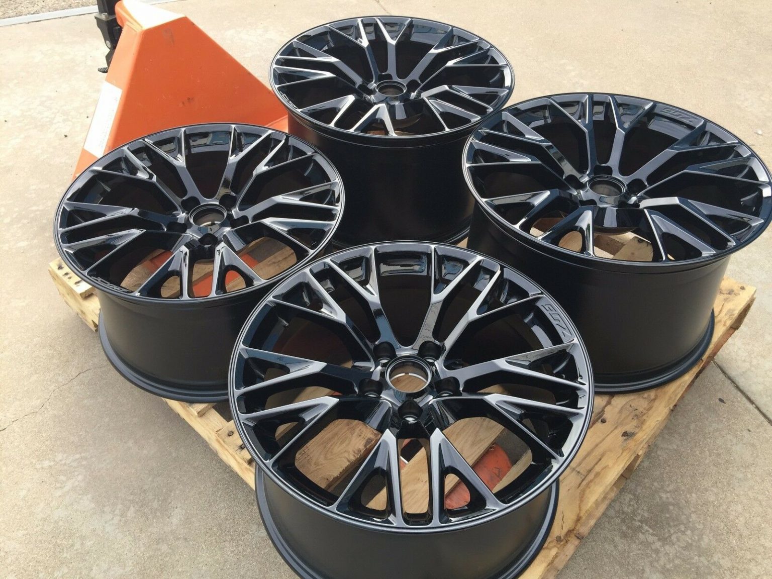 GM OEM C7 Z06 Gloss Black Corvette Wheel Set
