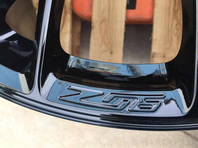 GM C7 Z06 Gloss Black Corvette Wheel Set - Close Up View
