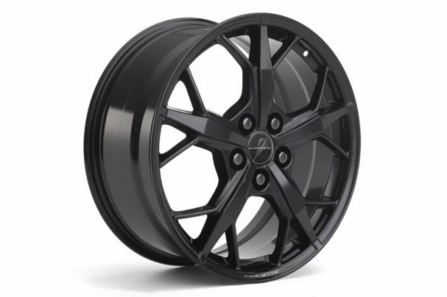 GM C8 Aluminum 5-Trident Spoke Wheels for 2020+ Corvettes - Black - Side View