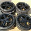 GM C8 Trident Gloss Black Corvette Wheel & Michelin Tire Package - Front View