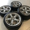 GM C8 Trident Silver Corvette Wheel & Michelin Tire Package - Angle View