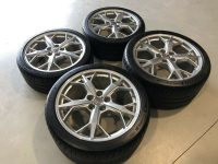 GM C8 Trident Silver Corvette Wheel & Michelin Tire Package - Angle View