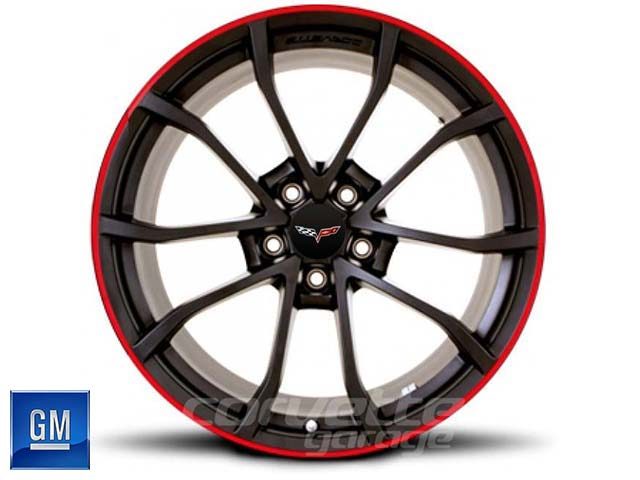 GM Cup Wheel for C6 Z06 Corvette - Black w/red Pinstrip