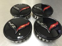 GM C7 Corvette Center Caps - Gloss Balck