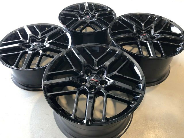 GT Stingray C8 Black Corvette Wheel Set - Angle View